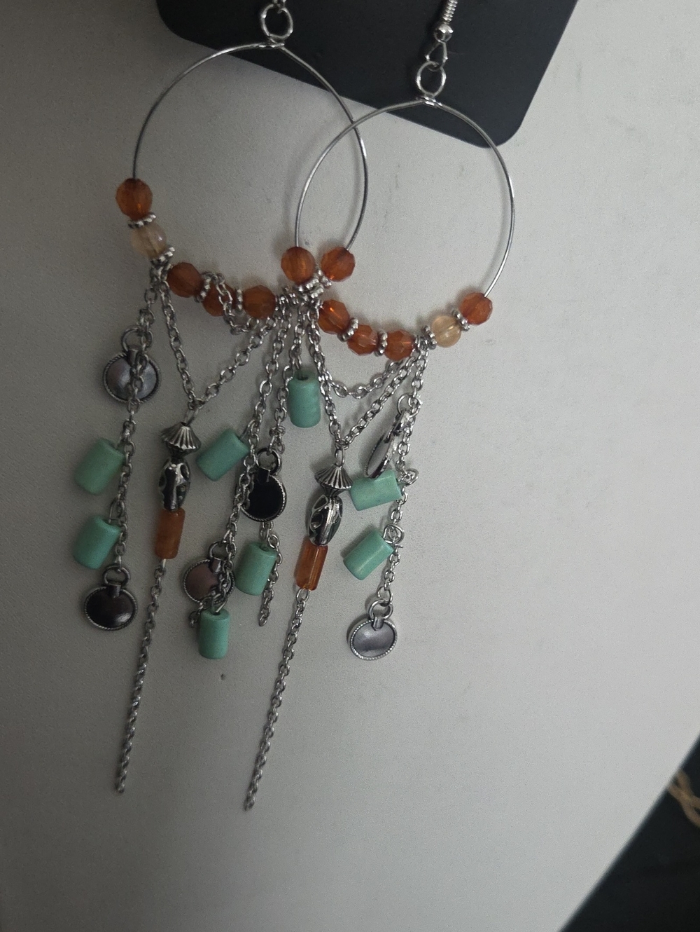 Paparazzi Commanding Cascade Blue Earrings NWT